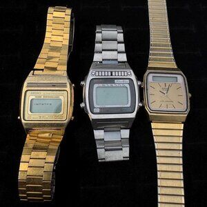Lot of 3 - Vintage Seiko Digital Watches 1980s
